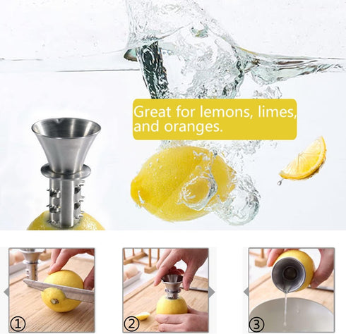 Best Utensils Stainless Steel Manual Lemon Juicer, 18/8 Hand Citrus Juicer and Lemon Pourer