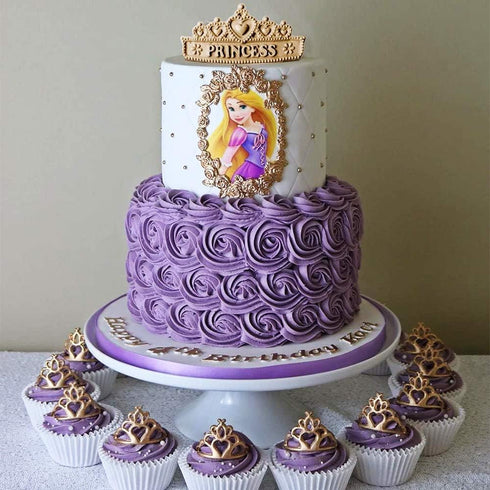 Set of 2 Princess Crown Silicone Fondant Molds - 3D Gumpaste Candy Mold for Cake Decorating