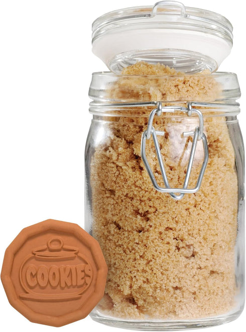 Mrs. Anderson’s Baking Brown Sugar Saver, Natural Terracotta Cookie Design, Keeps Brown Sugar Softer
