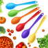 2 Pcs Silicone Spoons for Cooking, Heat Resistant Non-Stick Mixing Spoon for Kitchen Baking Stirring Tools (Orange)