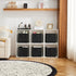 Storage,Set 6(Black) MAX Houser Fabric Cloth Storage Bins,Foldable Storage Cubes Organizer Baskets with Dual Handles