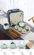 Hoobar Set Set Ceramic Kungfu Tea Travel Tea with Portable Teapot/Teacups/Tea Canister/Tea Tray and Travel Bag,Suitable