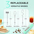 YUSWKO Baby Blue Handheld Milk Frother Wand, Rechargeable Electric Whisk with 3 Heads for Coffee, Latte, Hot Chocolate