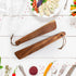 Tebery 4 Pack Small Wood Flipper Teak Wood Spatula Set for Cooking, 10 Inch and 12 Inch Flat Wooden Turner