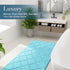 OLANLY Memory Foam Bath Mat Rug 30x20, Ultra Soft Non-Slip Absorbent Bathroom Rug for Shower, Sky Blue