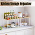 MARTY Kitchen Countertop Organizer Cabinet Shelf, 17.3x12.6, Large Spice Racks, Stackable Metal & Wood for Kitchen,
