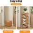 Closet, 4 YYW Shoe Rack, Foldable Bamboo Shoes Shelf, Freestanding Shoe Storage Organiser for Entryway, Bedroom