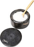 ACKEIVTO 4 OZ Counter Marble Salt Box Salt Cellar with Lid FL Salt Holder Storage Container for Salt Holder