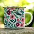 Floral Hummingbird Enamel Camping Coffee Mug, Botanical Garden Gift Cup for Women and Friends