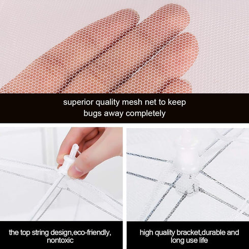 (6 Pack) Pop-Up Picnic Mesh Food Covers Tent Umbrella for Outdoors, Reusable and Collapsible