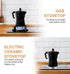 Mixpresso Black 3 Cup Moka Pot, Classic Italian Coffee Maker for Gas, Electric Stove Top, Makes 3 Espresso Cups