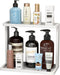 PEKER Bamboo Bathroom Organizer Countertop Small Vanity Storage Shelf for Makeup, Perfume, Skincare