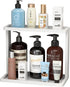 PEKER Bamboo Bathroom Organizer Countertop Small Vanity Storage Shelf for Makeup, Perfume, Skincare