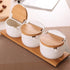 Counter (3) Ceramics Storage Jar Porcelain Condiment Jar Spice Container with with Flip Lid and Spoon - Best Creative