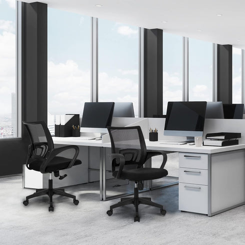Neo Chair Office Computer Desk Chair, Gaming-Ergonomic Mid Back Cushion with Lumbar Support and Wheels