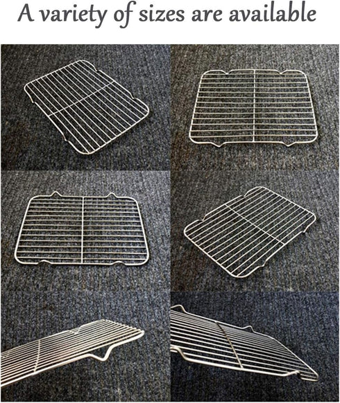 Grilling Rack Heavy Duty Wire Grate Oven Roasting Rack 5.3 x 8.7 inch Rectangle Baking Cooling Steaming with 4 Legs Stainless Steel Rack (5.3"X8.7",22X13.5cm) by Turbokey