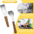 Patelai 2 Pcs Stainless Steel Ice Cream Scoop with Wooden Handle, Dessert Spade Butter Cutter for Dining Kitchen Utensil