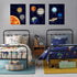 Set 3 (12X16inch) KAIRNE Boys Space Room Decor Framed Outer Space Wall Art of Kids Picture Planets Pictures Solar