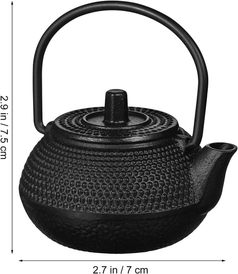 Ipetboom Mini Cast Iron Teapot Tea Set, Miniature Japanese Tea Kettle with Infuser, Kettle Ornaments, Small Teapot