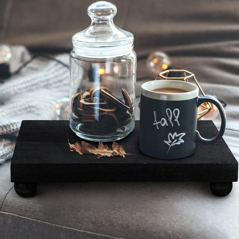Counter Display(Classic,Black,9 6 Inch) Amyhill Wood Pedestal Stand Kitchen Soap Tray Farmhouse Wooden Riser Stand
