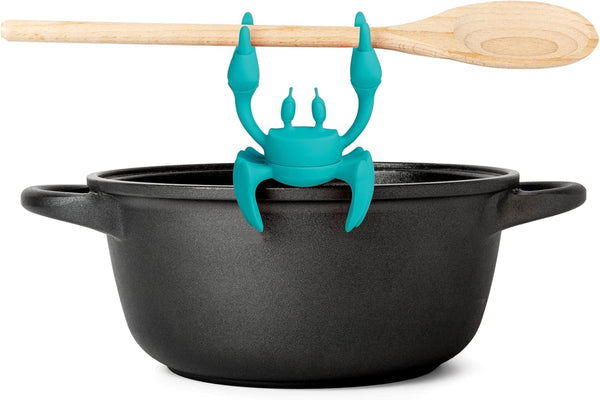 OTOTO Aqua the Crab Silicone Utensil Rest, Heat-Resistant Spoon Holder for Kitchen, Non-Slip Stove Top Organizer
