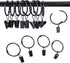24 Pack 2 Inches Black Curtain Rings with Clips, Openable Drapery Metal Clip Hangers for Windows Rods