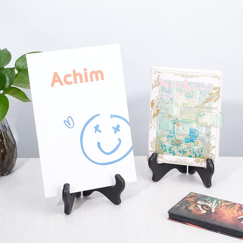 GORGECRAFT 2 Packs Black Wooden Display Stand, 6 Inch Easels for Home Displaying Picture Photo Books, Table Decoration