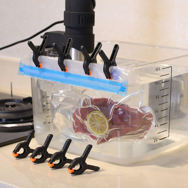 Blulu 8 Pack Sous Vide Cooking Clips for Immersion Circulator, Keeps Bags Submerged, Compatible with Anova, Chefsteps