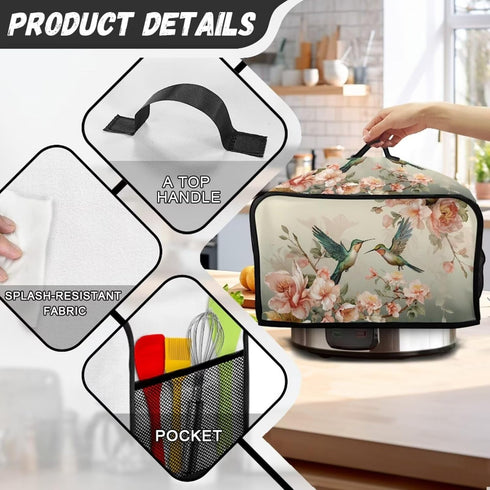 Hummingbird Slow Cooker Crock Pot Cover - Easy to Clean Dust Cover for Most 6-8 Quart Oval Slow Cooker