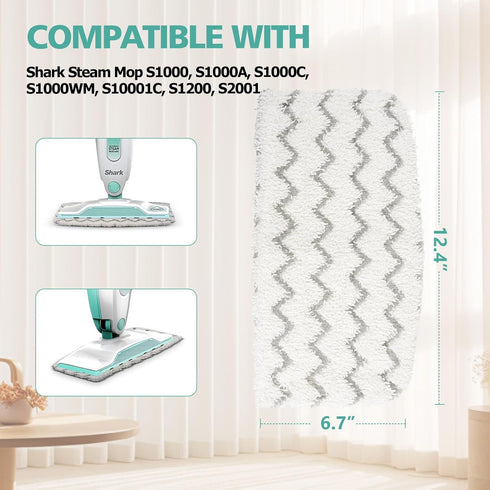 4 PCS Replacement Pads for Shark Steam Mop S1000, S1000A, S1000C, Microfiber Washable & Reusable