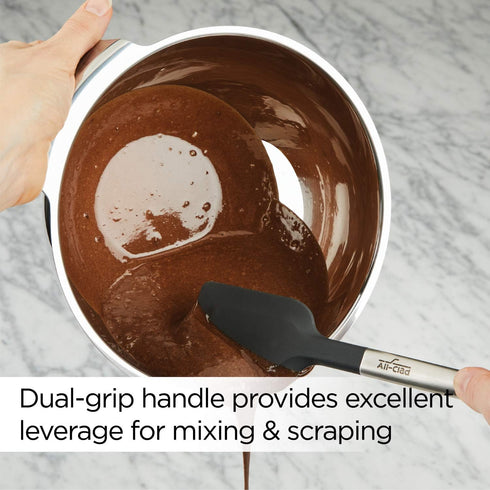 All-Clad Specialty Silicone Kitchen Gadgets Spatula Kitchen Tools, Silver Stainless Steel and Black