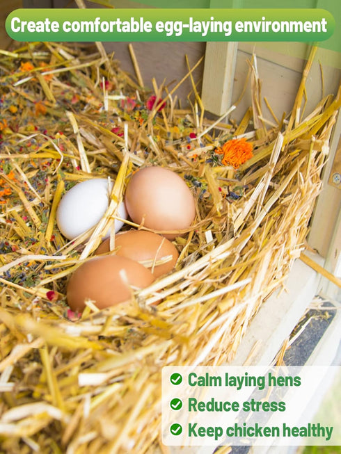 14 Oz 6 Chicken Nesting Herbs - Natural Nesting Box Feed Herbs in Dried Flower & Herbs for Freshening Bedding Chicken