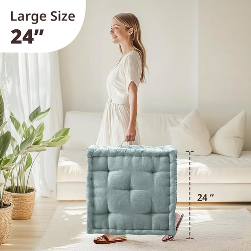 24" 24" 5" Intelligent Design Large Floor Pillow for Adults Yoga or Meditation Cushion with Handle, Floor Cushion