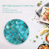 Tempered Glass Cutting Board, Turquoise Blue Pattern, 8" Round Kitchen Decorative Chopping Board
