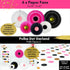 Hot Pink and Black Birthday Decorations, Happy Birthday Banner Garland, Paper Decor, Balloons, Cake Topper, Sash
