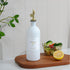 16oz Set, Set 2 (16oz HOMCDALY Olive Oil Dispenser for Kitchen, Glass Oil Bottles with Bamboo Tray, Gold Oil&Vinegar