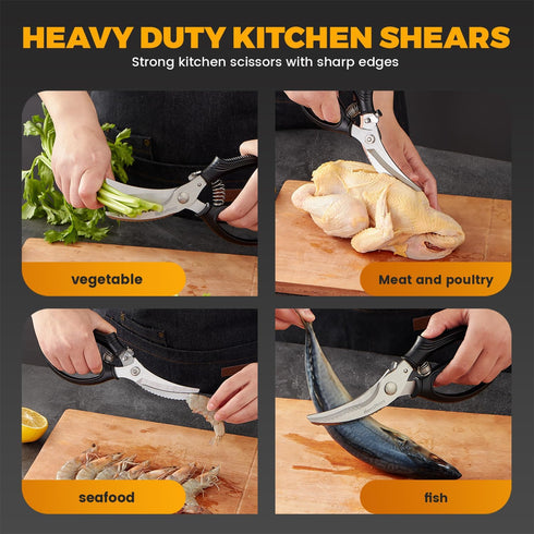 HeesHoos Poultry Shears, Heavy Duty Poultry Scissors & Chicken Shears for Easier Spatchcock, Cutting Chicken Bones
