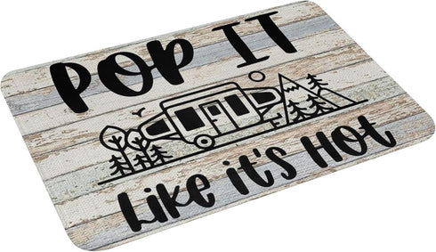 Welcome Mats for Front Door, Pop It Like Its Hot Camping Doormat, Non-Slip Indoor Mats, 16x24 Inch