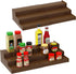 Spice Rack Organizer for Cabinet 2 Pack - 3 Tier Expandable Bamboo Spice Storage for Kitchen Cabinet, Pantry (Brown)