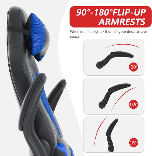 PayLessHere Gaming Chair Desk Chair Gamer Chair Ergonomic Office Chair with Lumbar Support Padded Up Arms Adjustable