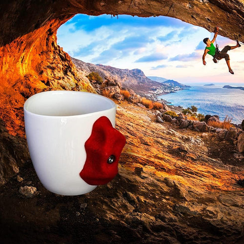 Dubbs Hardware Rock Climbing Mug, Climber Hold Mug for Mountain Climbing Accessories and Gifts, Black