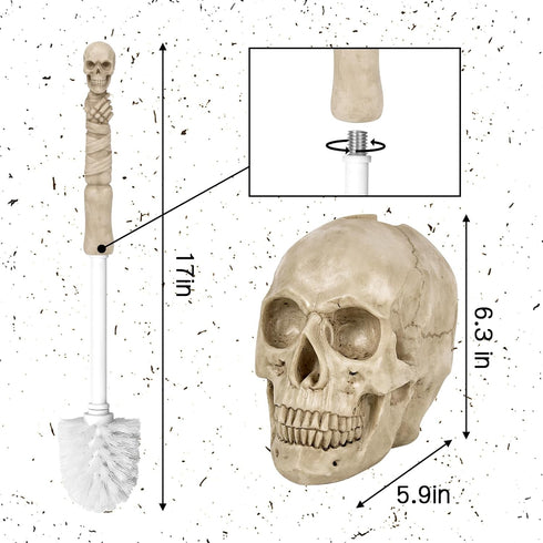 Set Set,Space Toilet Brush and Holder for Bathroom,Skullduggery Skeleton Gothic Bathroom Decor Toilet Bowl Brush Saving