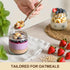 qiaomifeng 2 Pack 16oz Glass Jars with Bamboo Lids, Overnight Oats Containers with Airtight Lids, Storage Containers