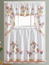 GOHD - 3pcs Kitchen Curtain/Cafe Curtain Set, Air-Brushed Flying Butterfly Design (Swag & 36" Tiers Set)