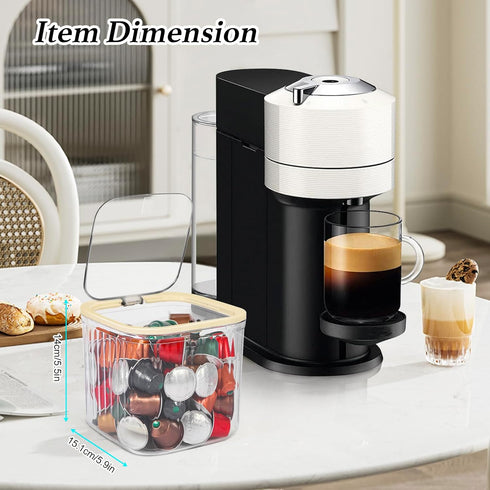 Clear Coffee Pod Holder with Lid, Small Food Storage Organizer Bins for Kitchen, Pantry, and Cabinet Organization
