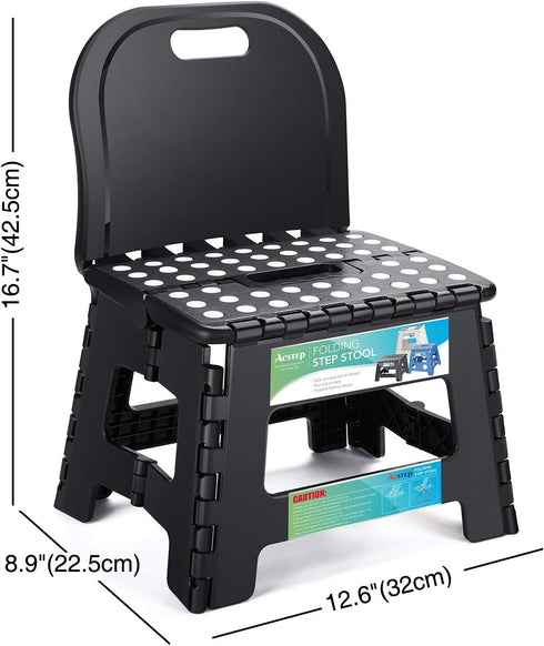 Kids,9" ACSTEP Folding Kids Step Stool with Back Support for Plastic Kids Chair for Outdoor or Indoor Kitchen Step