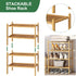kiplant 2-Tier Closet, Small Shoe Rack, Bamboo Wood Shoe Rack for Entryway, Stackable Shoe Organizer for Hallway Free