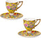 KAMMAK Tea Cups and Saucers Set of 2, Porcelain Coffee Cups, 7oz