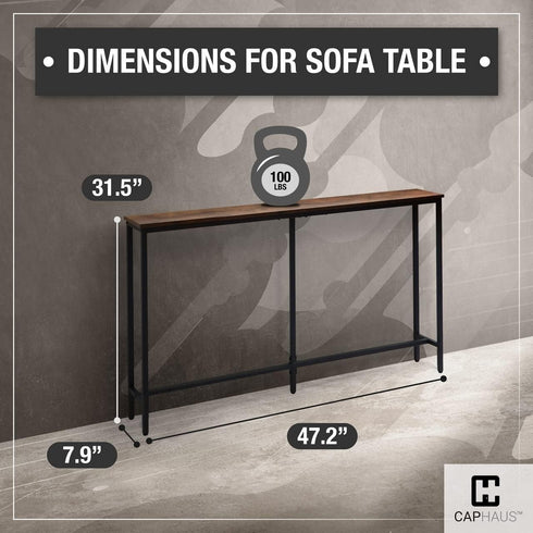 47 47-Inch CAPHAUS Narrow Long Console Table for Entryway, Classic Design Sofa Living Room, Skinny Table, Entrance