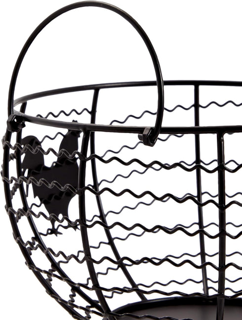 Juvale Wire Egg Basket Countertop Organizer, 8.2 x 8.2 x 4.9 in Black Iron - Rustic Style